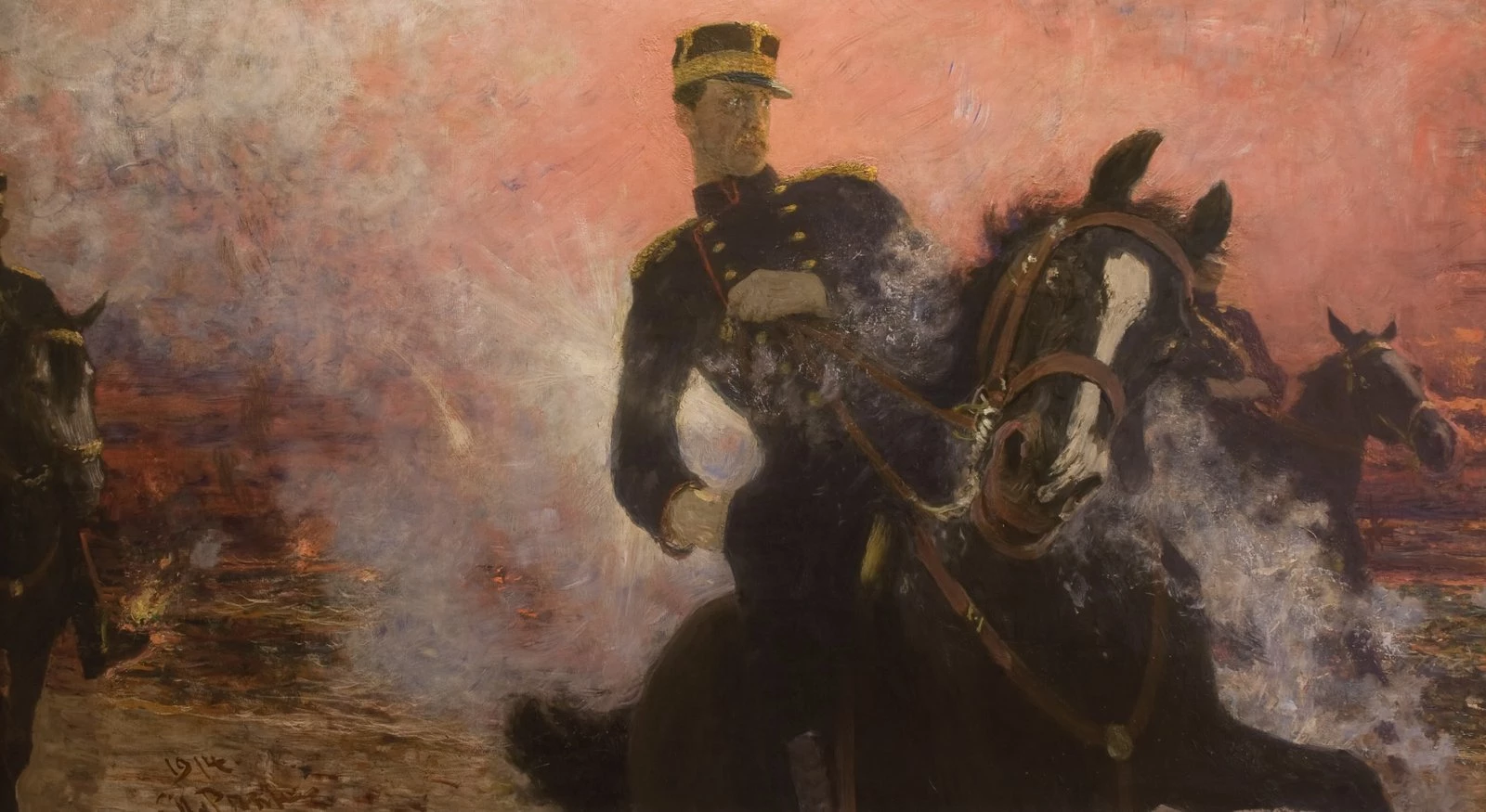 Илья Репин. Бельгийский король Альберт в момент взрыва плотины в 1914 году. 1914  © Самарский областной художественный музей