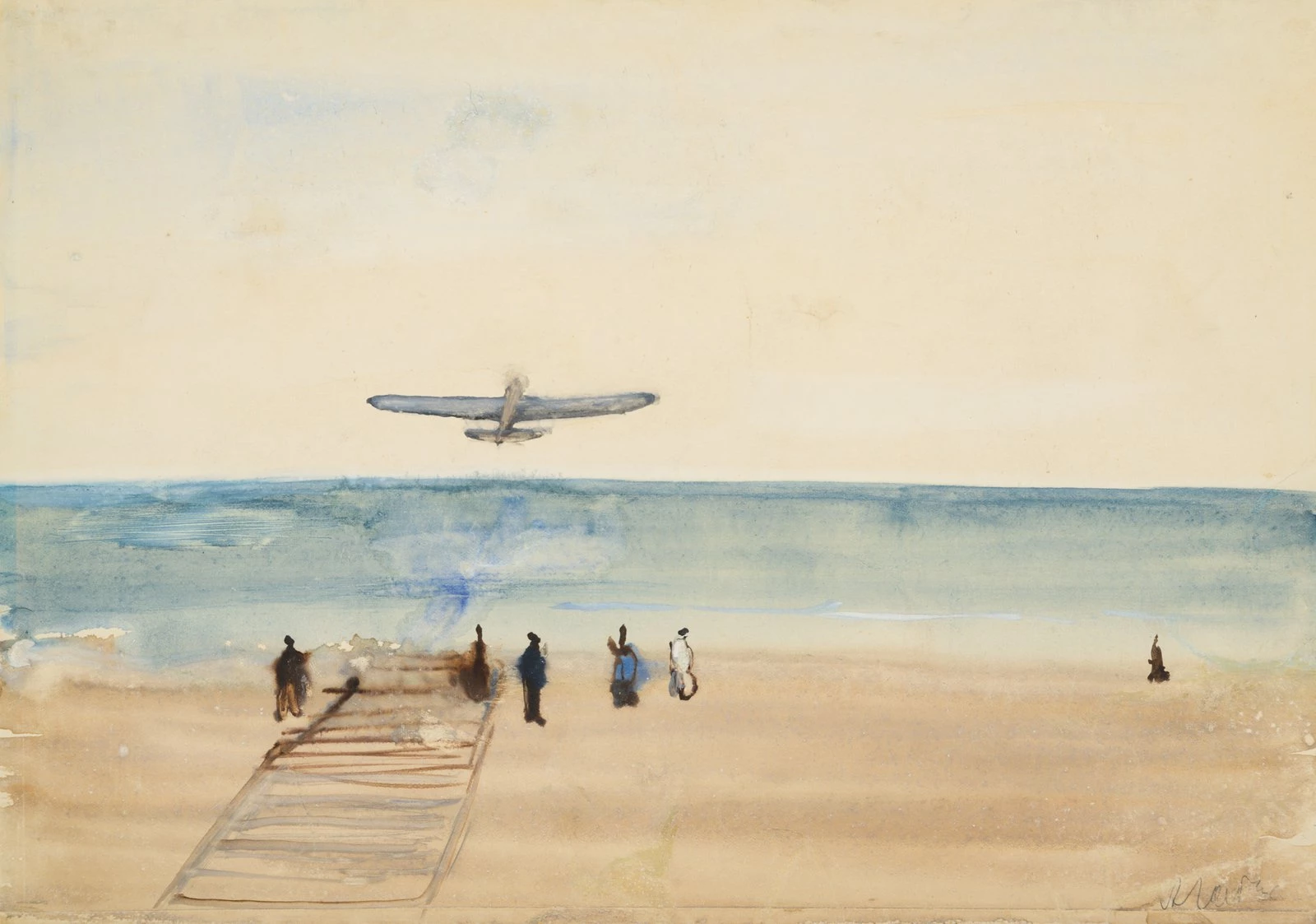 Александр Лабас. Самолёт над морем. 1936 © Собрание Марины Виха © Бескина-Лабас О.М. 2024